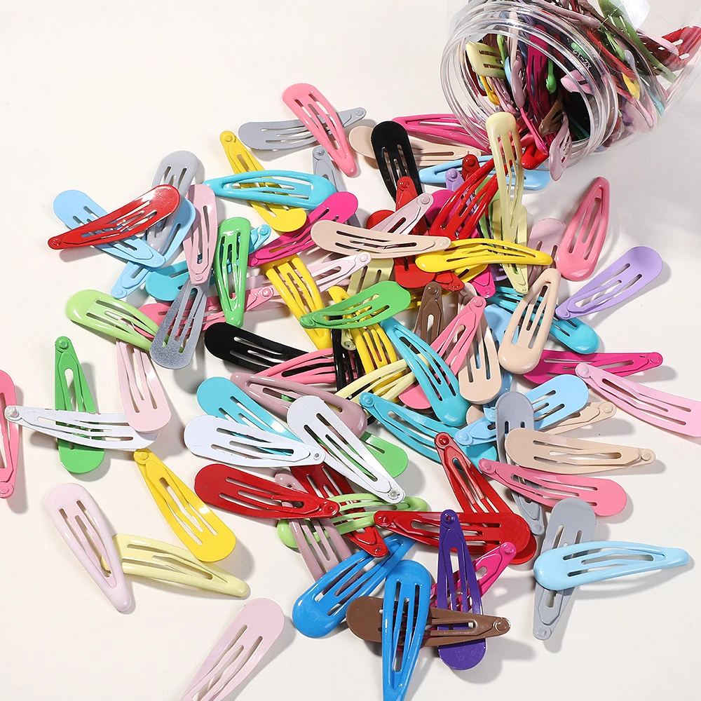 

50 шт. случайные цвета, детские заколки для волос в корейском стиле BB ярких цветов, капельное масло, аксессуары для волос для маленьких девочек, пляжные боковые волосы Cl