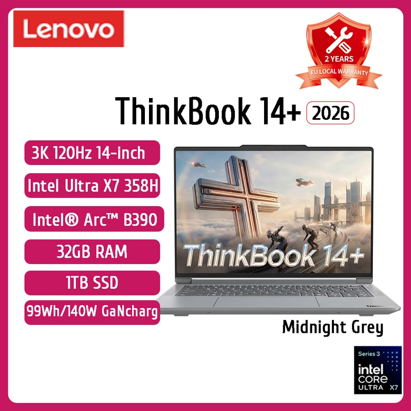 Lenovo ThinkBook 14+ Laptop 32GB 1TB Intel Ultra X7 358H