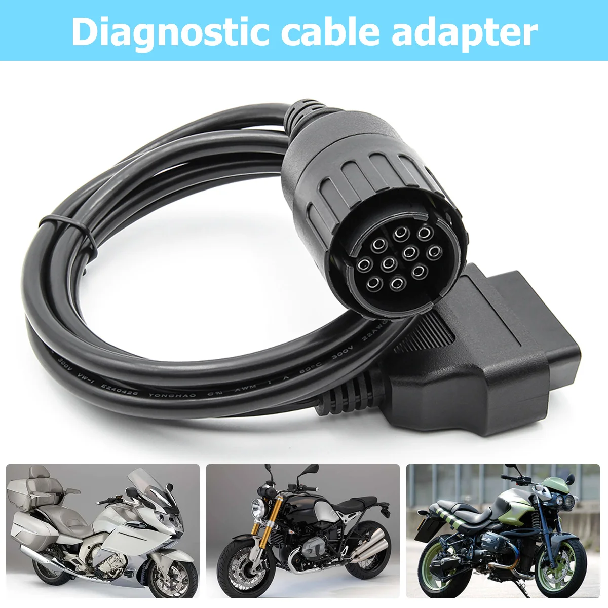 Bluetooth OBD2 BIMMER Coding Tool Vehicle and Motocycle MOTOSCAN Plus 10pin Motocycle Bike Cable for BMW Motocycle Accessories