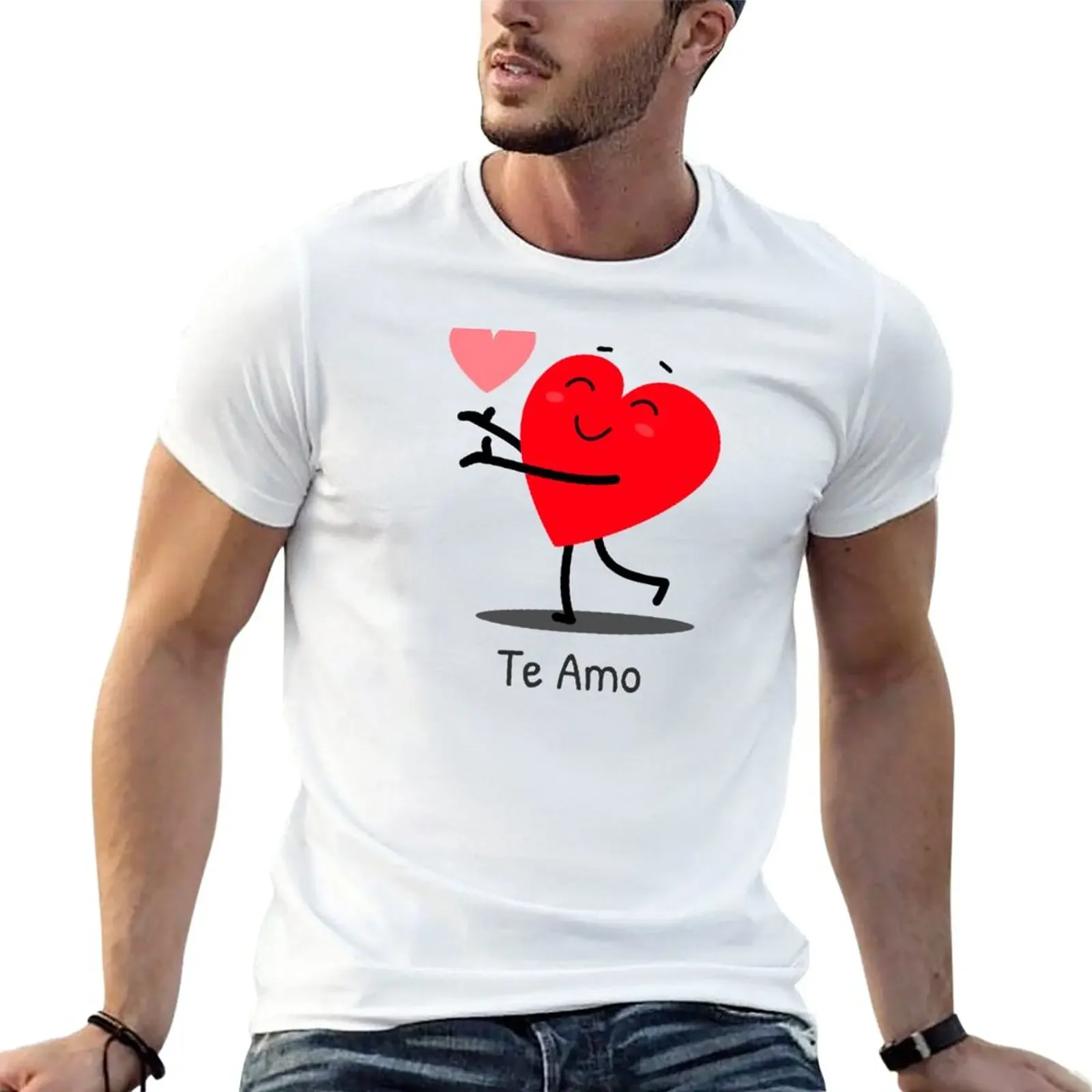 

Te Amo, I Love You, Valentine's Day Hearts, Spanish, Anniversary, Birthday, New Baby, Cute T-Shirt plain T-shirts for men cotton