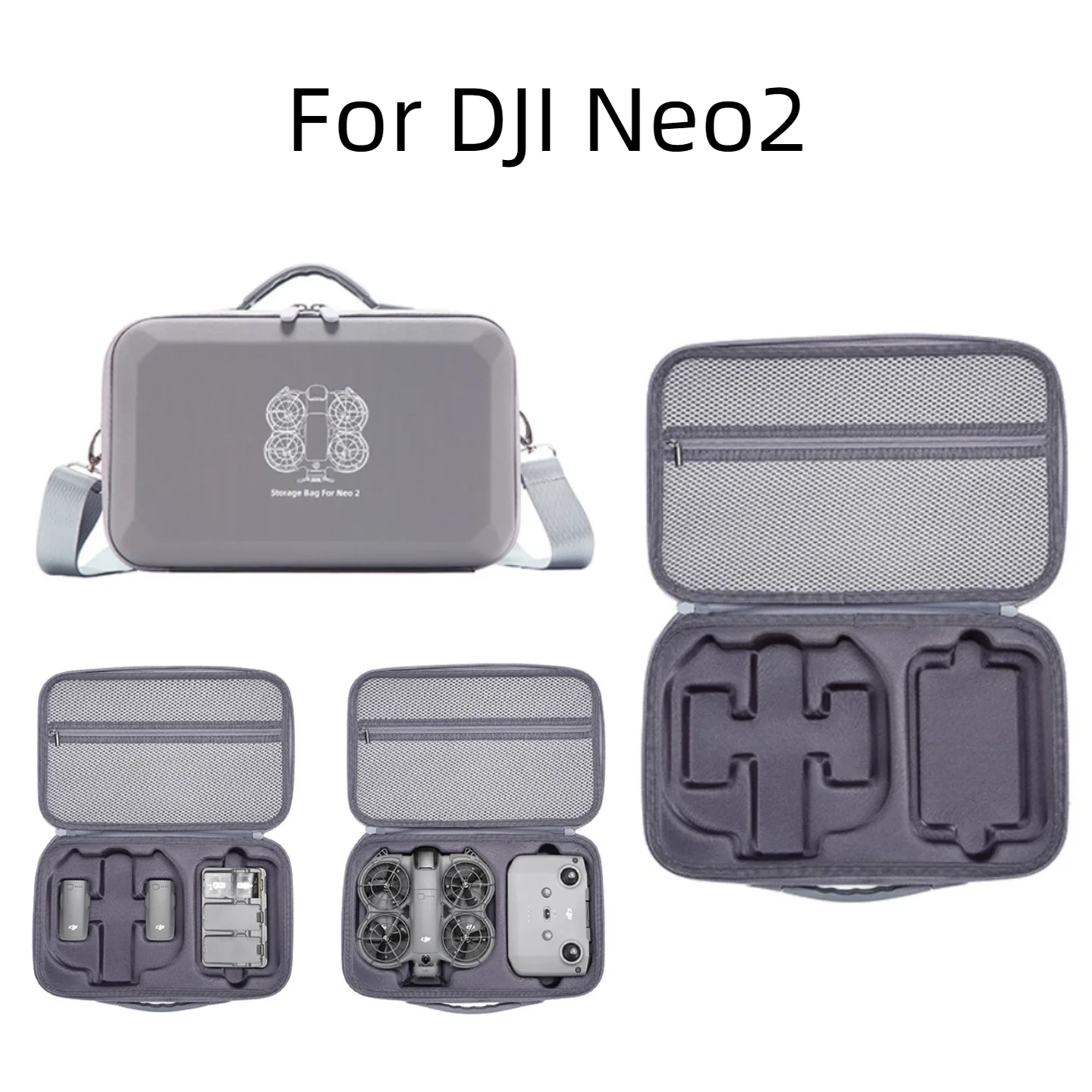 dji-neo-2用ショルダーpuポータブルバッグケース、耐衝撃収納バッグボックス、dji-rc-n3ドローンリモコン＆バッテリーアクセサリー用
