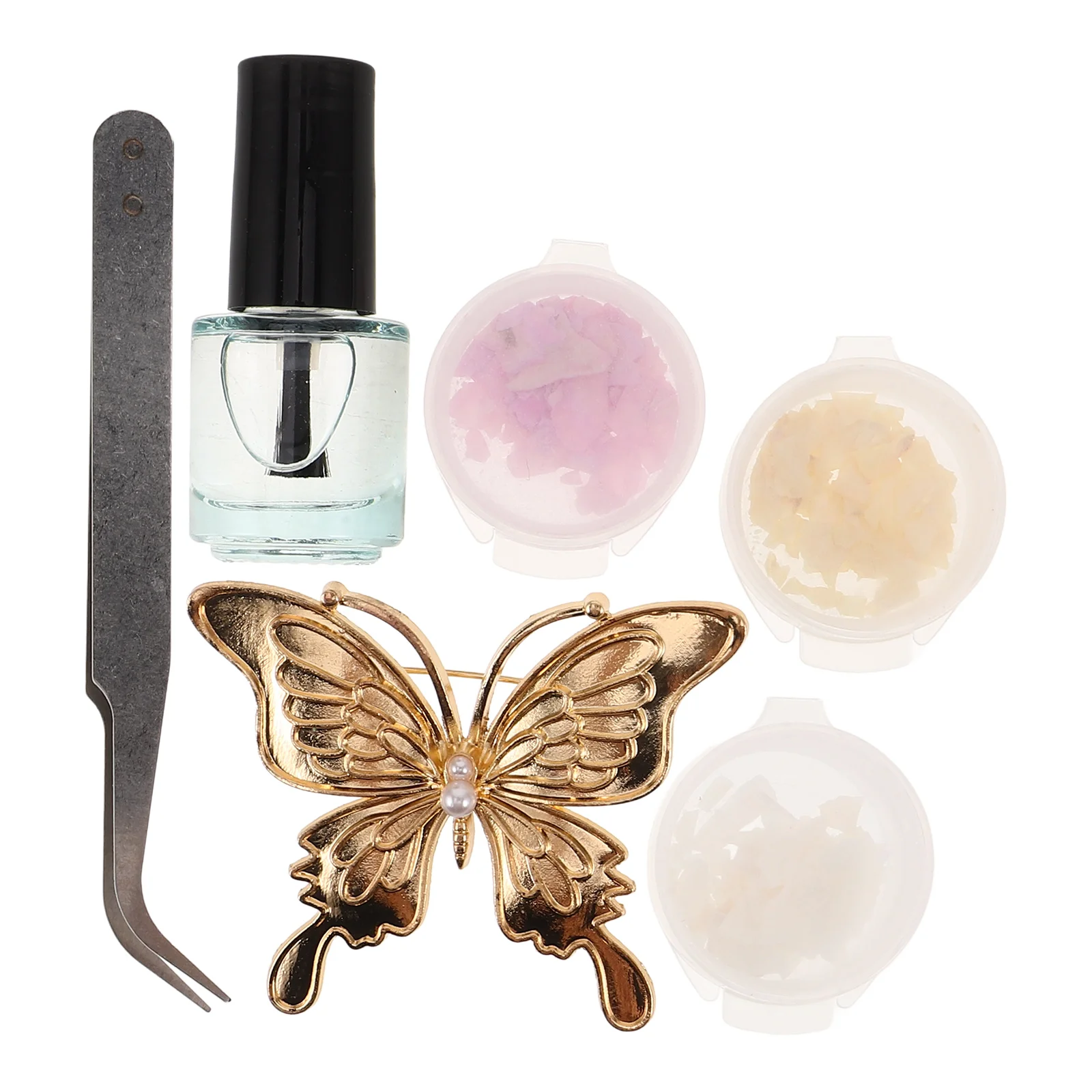 

Material Package Mother-of-pearl Butterfly Brooch Woman Metal Pins for Women Fashion