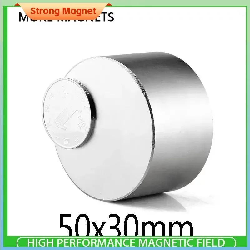 50x30mm Super Powerful Strong Magnetic NdFeB Permanent Neodymium Magnets disc 50x30 mm N35 Big Round Magnet 50*30 mm