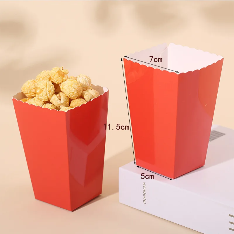6/12/30 stücke Einfarbig Popcorn Boxen Geburtstag Hochzeit Baby Shower Party Liefert Popcorn Boxen Lebensmittel Box schwarz Weiß Rosa Blau – Detail 2