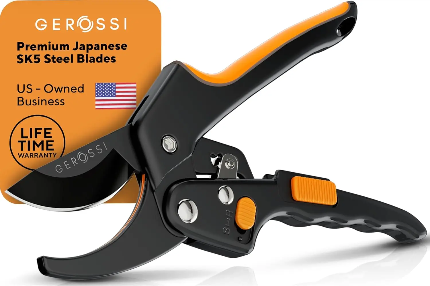 

Ratchet Pruning Shears for Gardening Heavy Duty - 3x Cutting Power - Perfect for Weak Hands & Arthritis - 8" Anvil Garden Clippers with Extra Sharp Blade