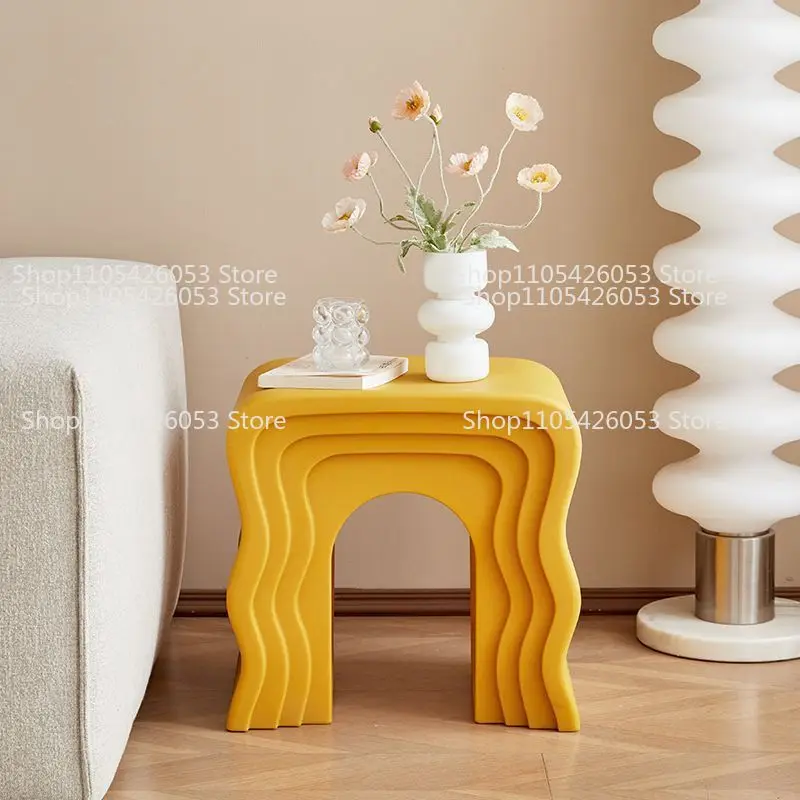 Cream wind creative sofa side few household living room shoe changing stool simple modern wavy coffee table bedside table