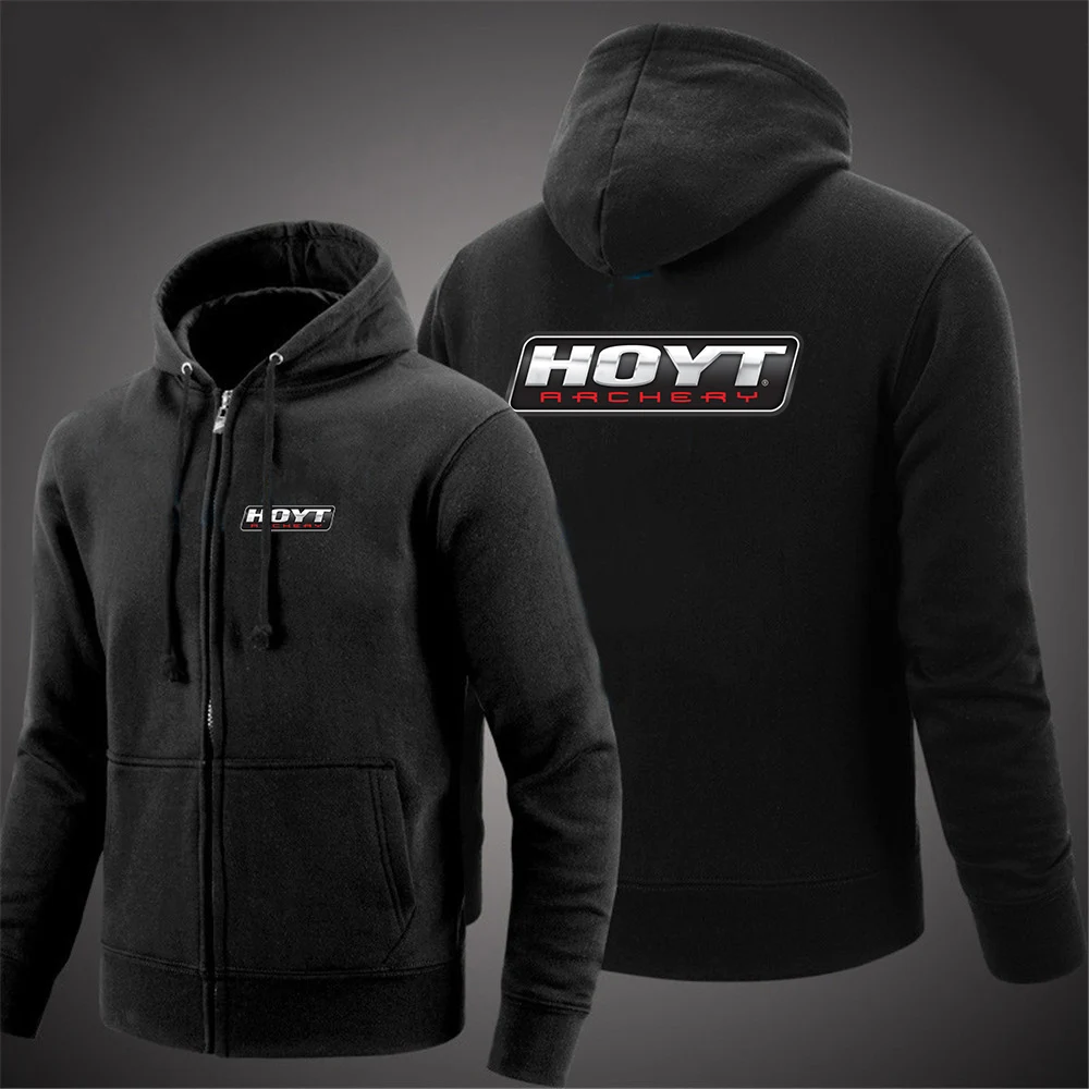 2025 Spring And Autumn Men's HOYT Archery Huntinger Bows Logo Print Popular Zipper High-Quality Jacket Coat Sports Hoodies view 2
