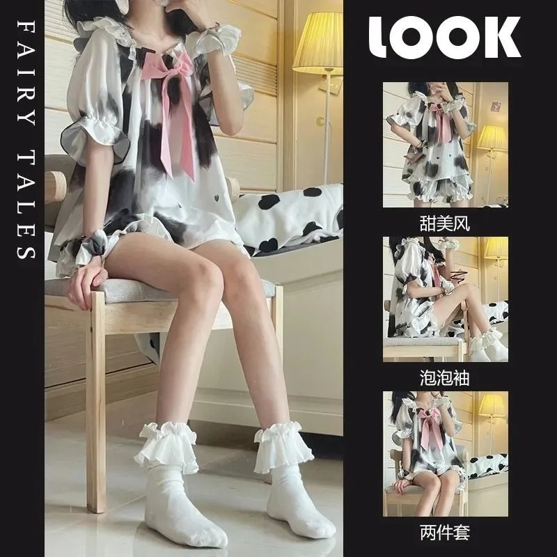 Pajama Pants Set Women's Clothing Homewear Spring Autumn Summer Japanese Simple Comfortable Casual Breathable Stylish Loose Fit