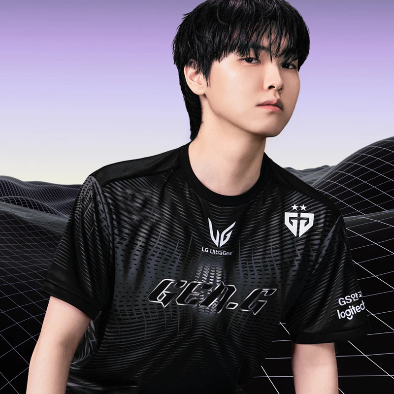 

GenG T 2025 World Series L orm ort Sve T-irt Chovy Ruler Casual Sportswear Polyester Fiber Qui Dry round Ne