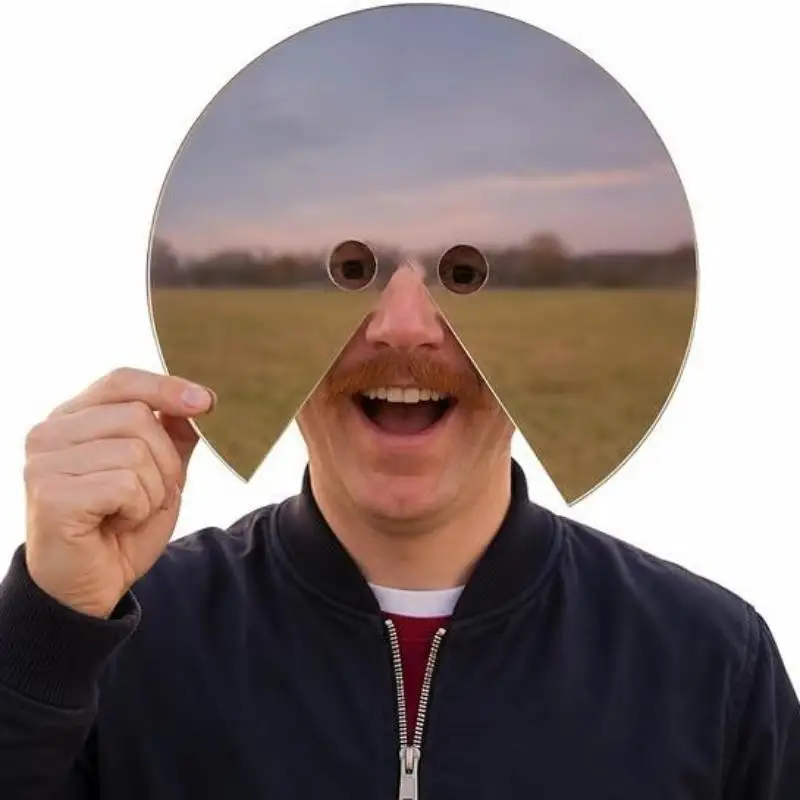 Mirror Face Mask Funny Reflective Mirror Effect Lightweight Breathable for Carnival Themed Party Stage Performance