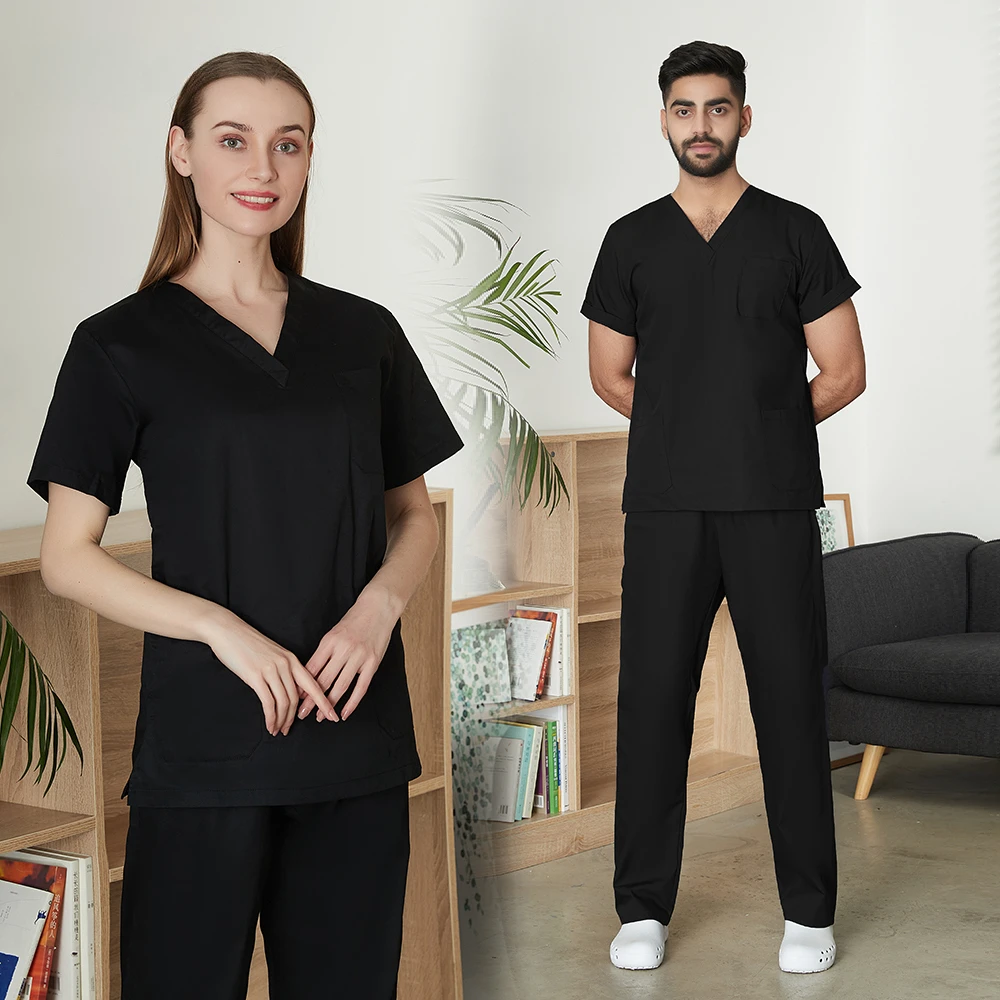 

Wholesale Outdoor Work Medical Surgical Uniform Unisex Pet Grooming Care Set Clinic Nurse Doctor Clean Scrubs Short-sleeve Suit