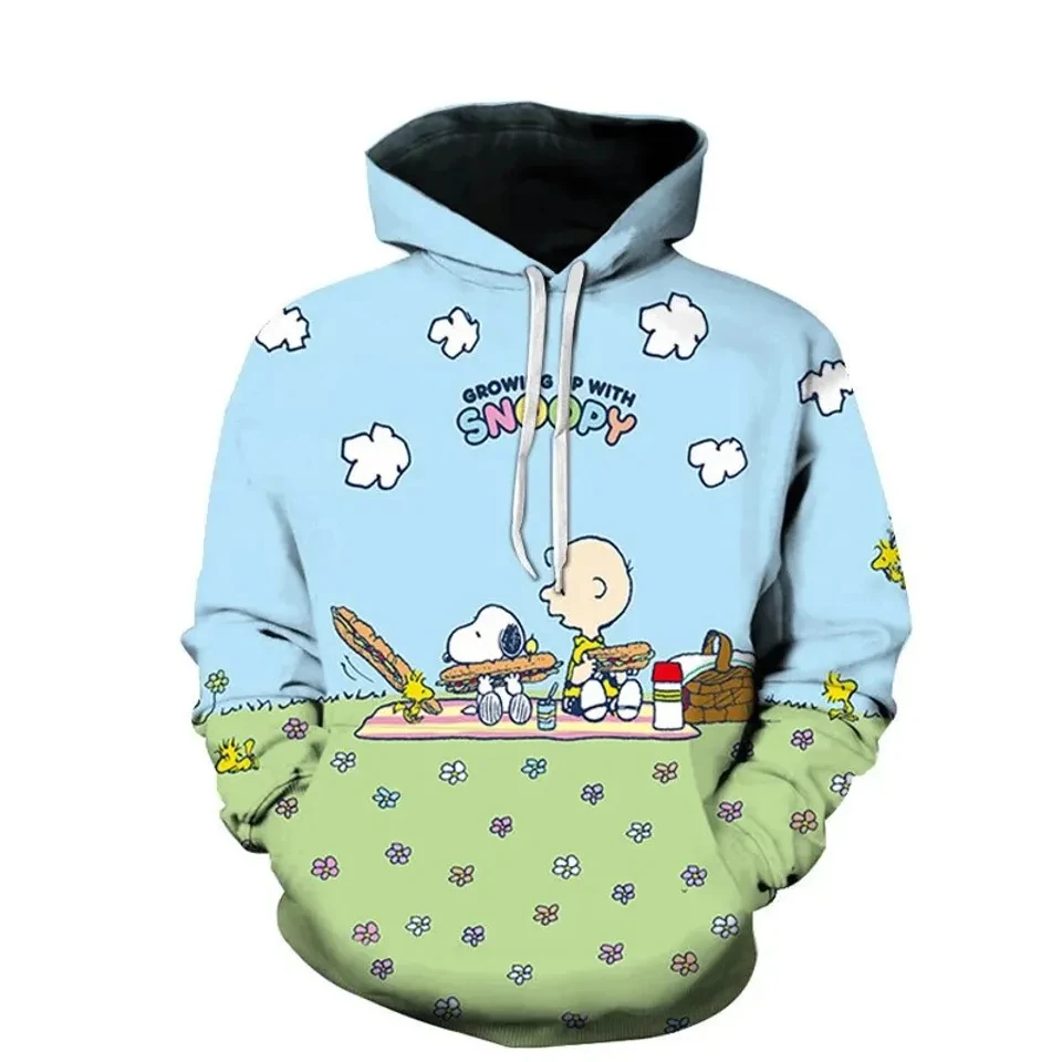 2024 Fall Snoopy Family hoodie Kawaii Spring and Autumn cartoon print casual hoodie suitable for children\'s birthday gifts