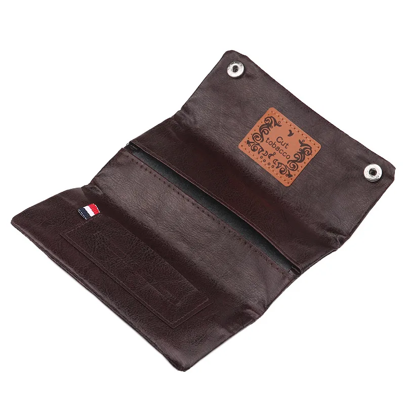 PU Leather Tobacco Pouch Bag Case Portable Cigarette Rolling Paper Pipe Case Tobacco Long Section Wallet Bag Tobacco Storage Bag