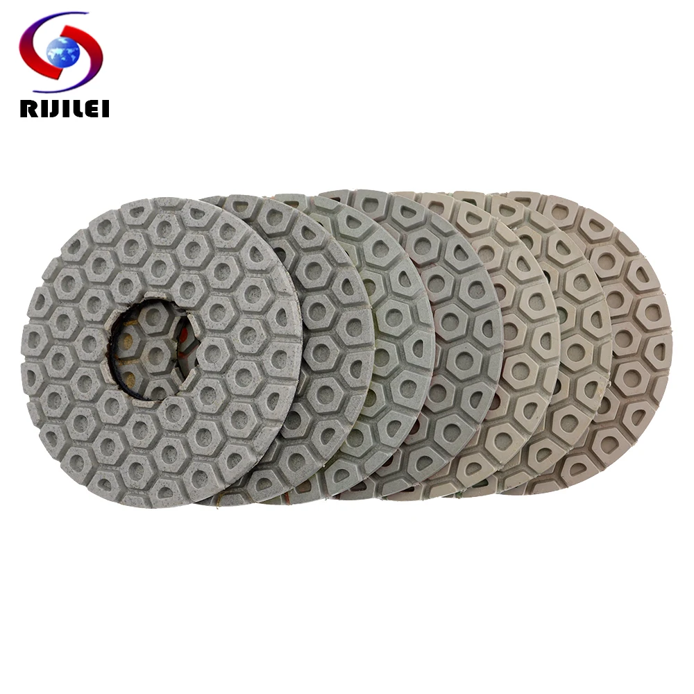 7PCS/Set Super 5Inch Diamond Polishing Pads Dry/Wet 125mm  Polishing Pad For Granite Marble Stone Concrete Grinding Discs