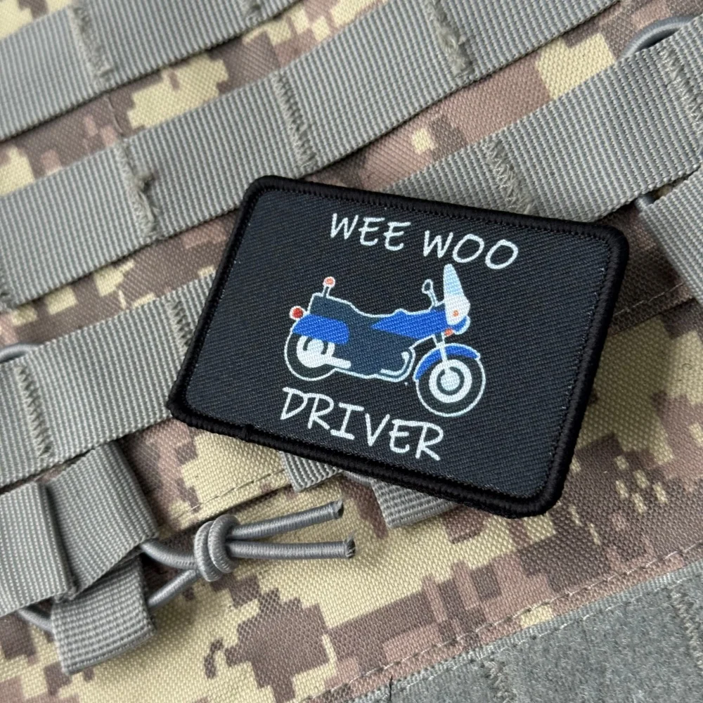 Parche táctico militar motocicleta con velcro – Wee Woo Driver - imagen 5