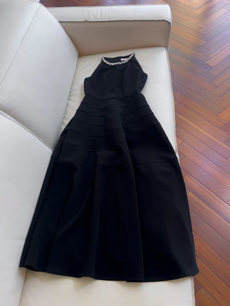 

Retro Bla Off-oulder Nelace Diamond Waist-Cinching Slimming Svel Beaded Dr Luxury Long Evening Gown for Autumn