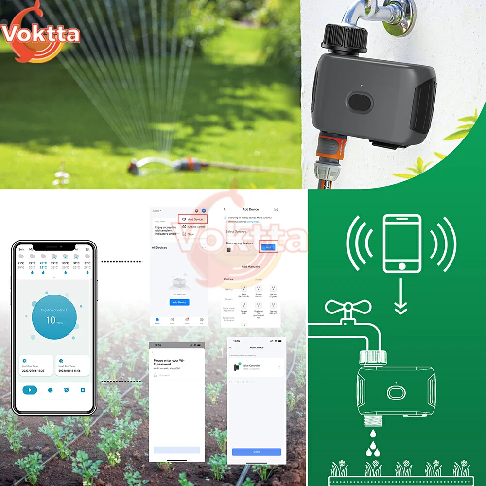 واي فاي الذكية التلقائي سقي تحكم الرش الموقت APP التحكم عن بعد أنظمة الري توقيت لتقوم بها بنفسك أدوات سقي الحديقة