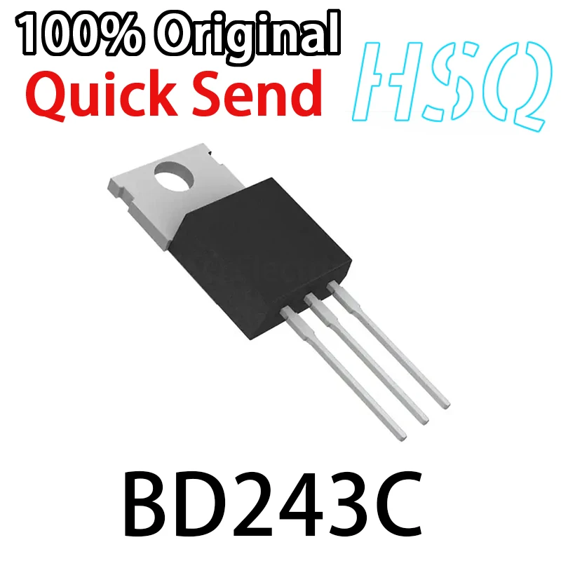 

10PCS New Original BD243C BD243 Power Triode 6A/100V NPN Direct TO-220 Transistor