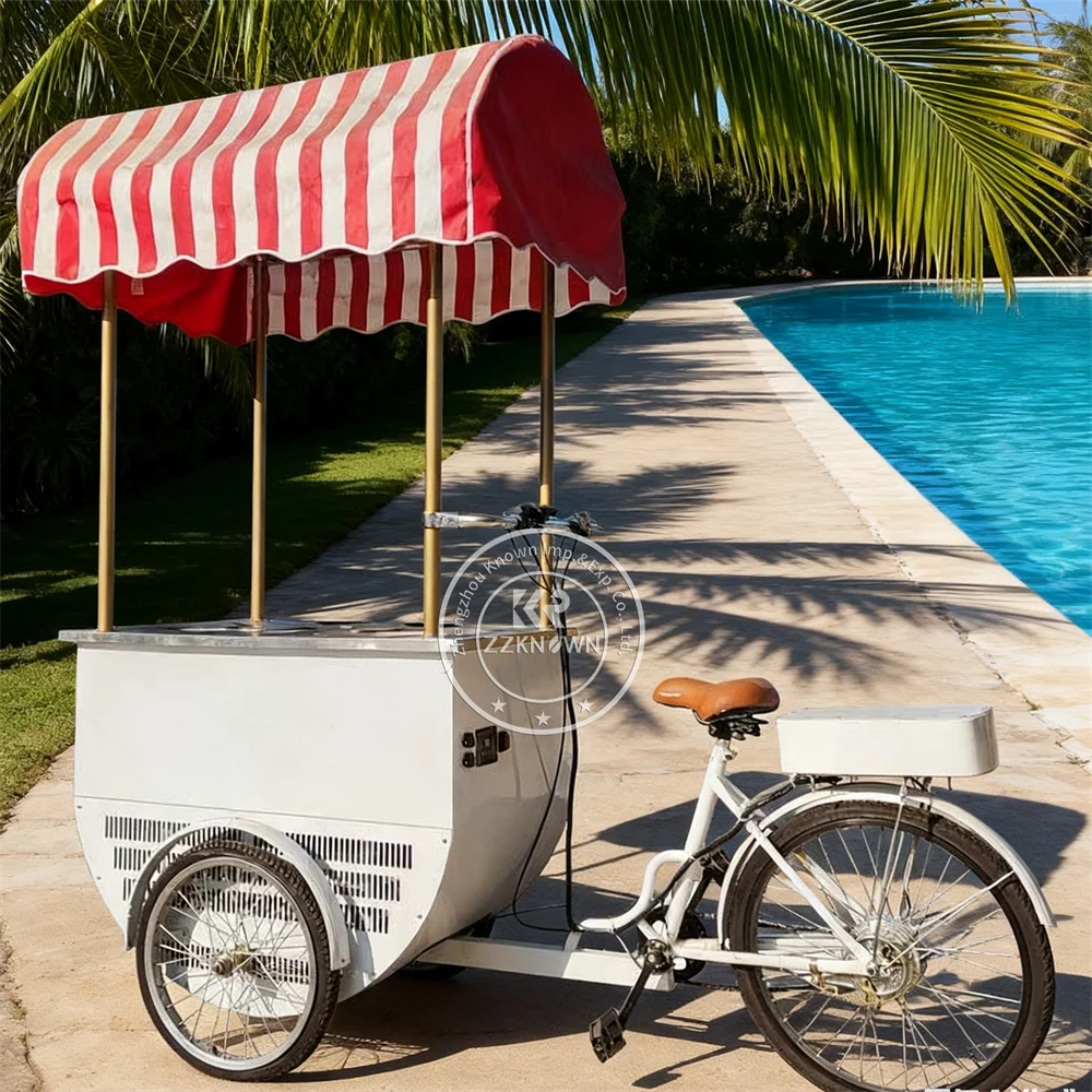 

Customizable Mobile Cooling Ice Cream Cart Food Cart Ice Cream Bike Mobile Street Food Vending Tricycle Ice Cream Cart