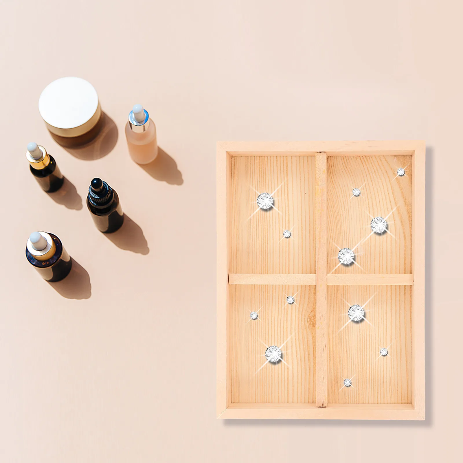 

Wooden Jewelry Tray Natural Pine Ring Earring Necklace Bracelet Display Storage Organizer for Dresser Vanity Table Home Decor