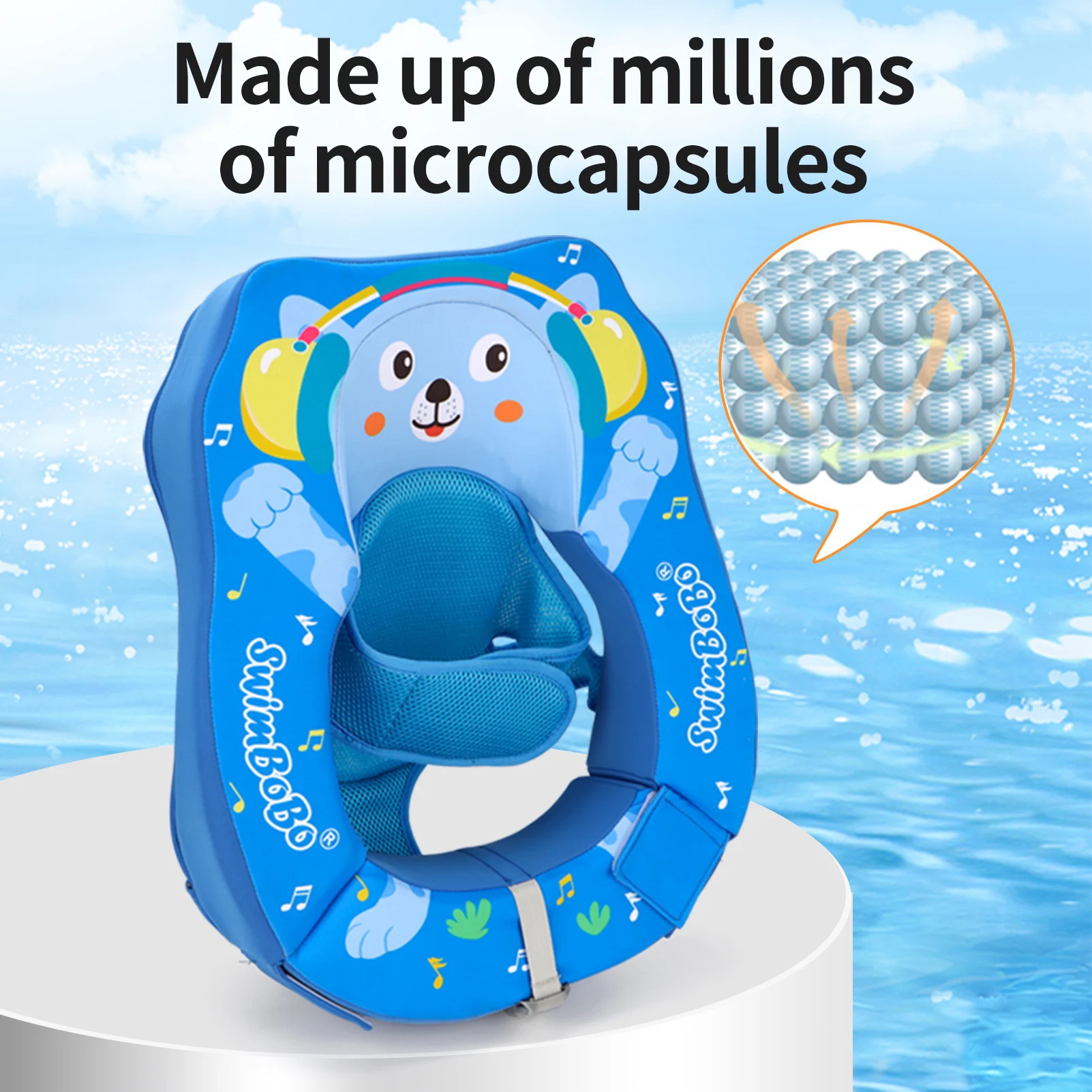 SwimBoBo Baby Solid Float Ring Non-Inflatable Infant Swimming Pool Float with Breathable Mesh Seat