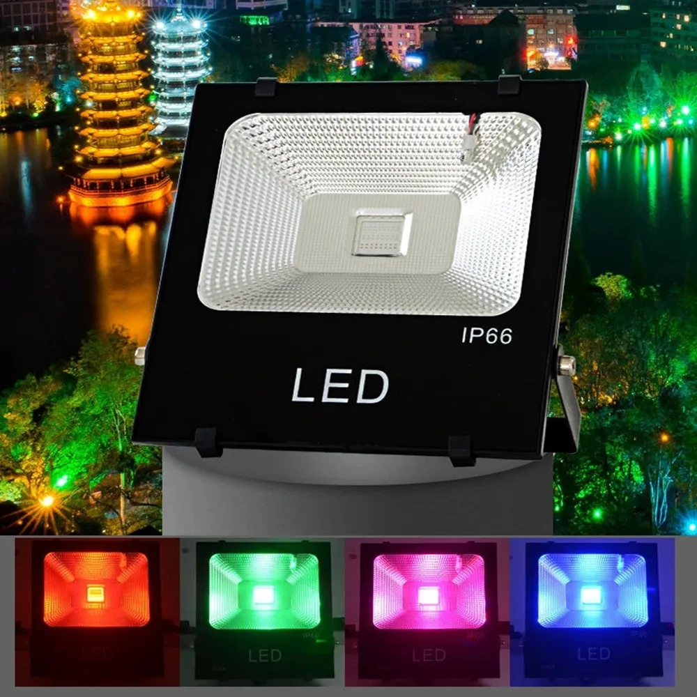 

LED Colorful Floodlight RGB Lawn Landscape Spotlight Outdoor Waterproof Garden Square Park Courtyard Wall Tree Greening Light