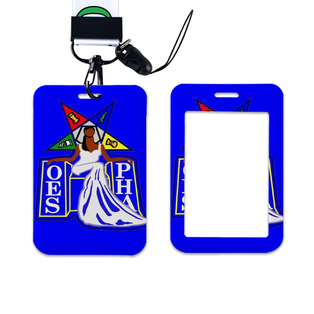 

Sorority Star Card Holder Work Permit Name Badge Neck Strap Keychains Student Id Lanyard Scratch-resistant Card Protector