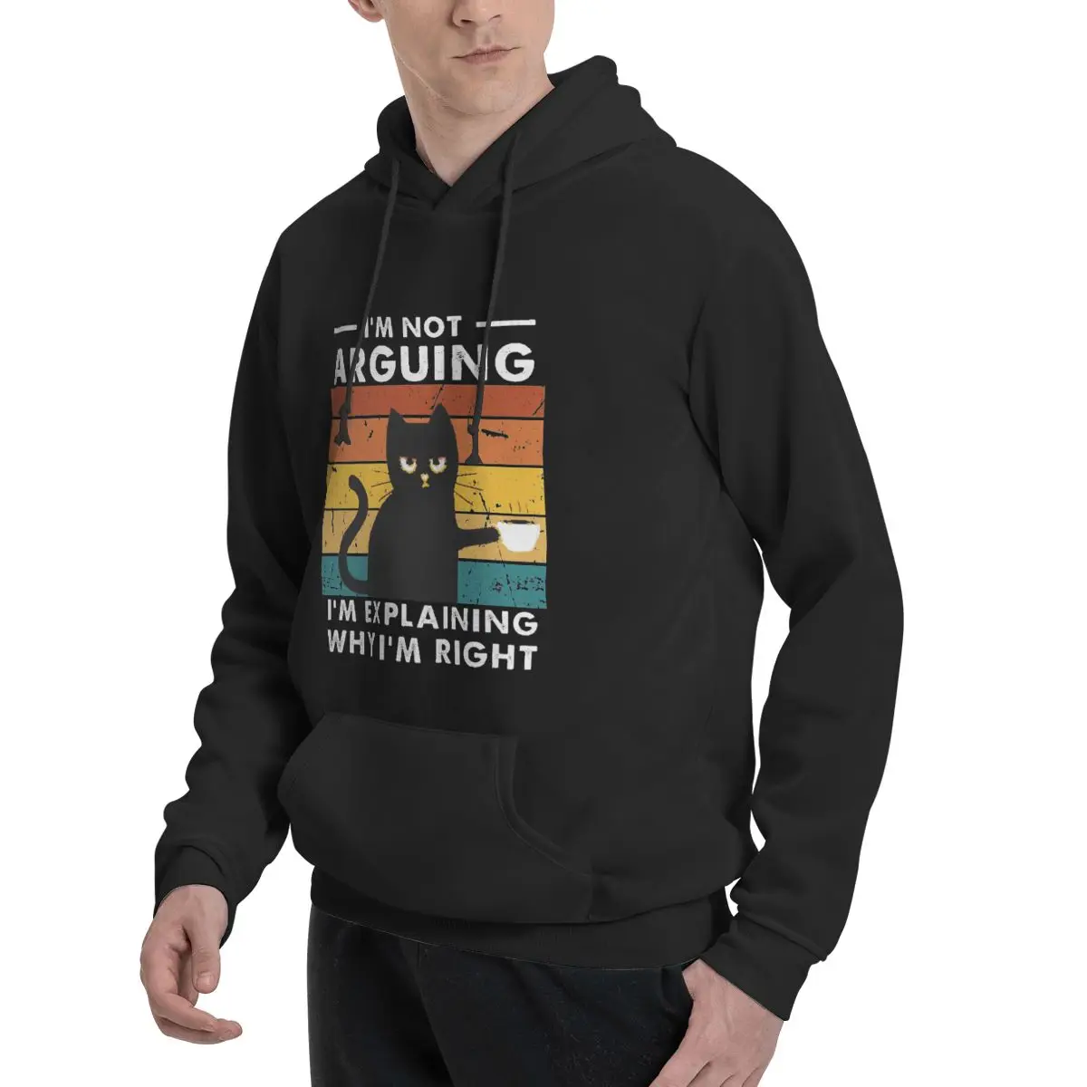 Sweat à capuche en polyester pour homme, je ne discute pas, j'explique pourquoi j'ai raison, sweat-shirt chaud, couleurs Dif TANG