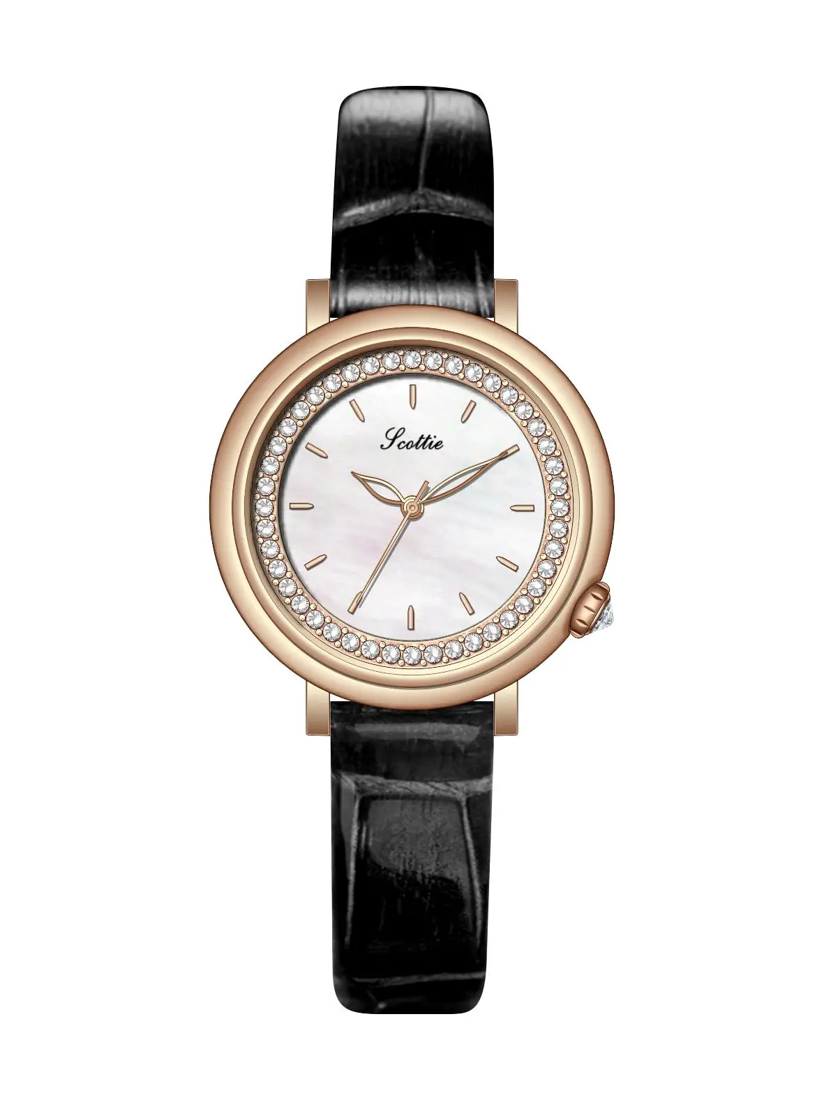 Reloj Original de lujo para mujer, pulsera de cuarzo con correa de acero y cuero, resistente al agua, con diamantes pequeños, a la moda, H Montre F