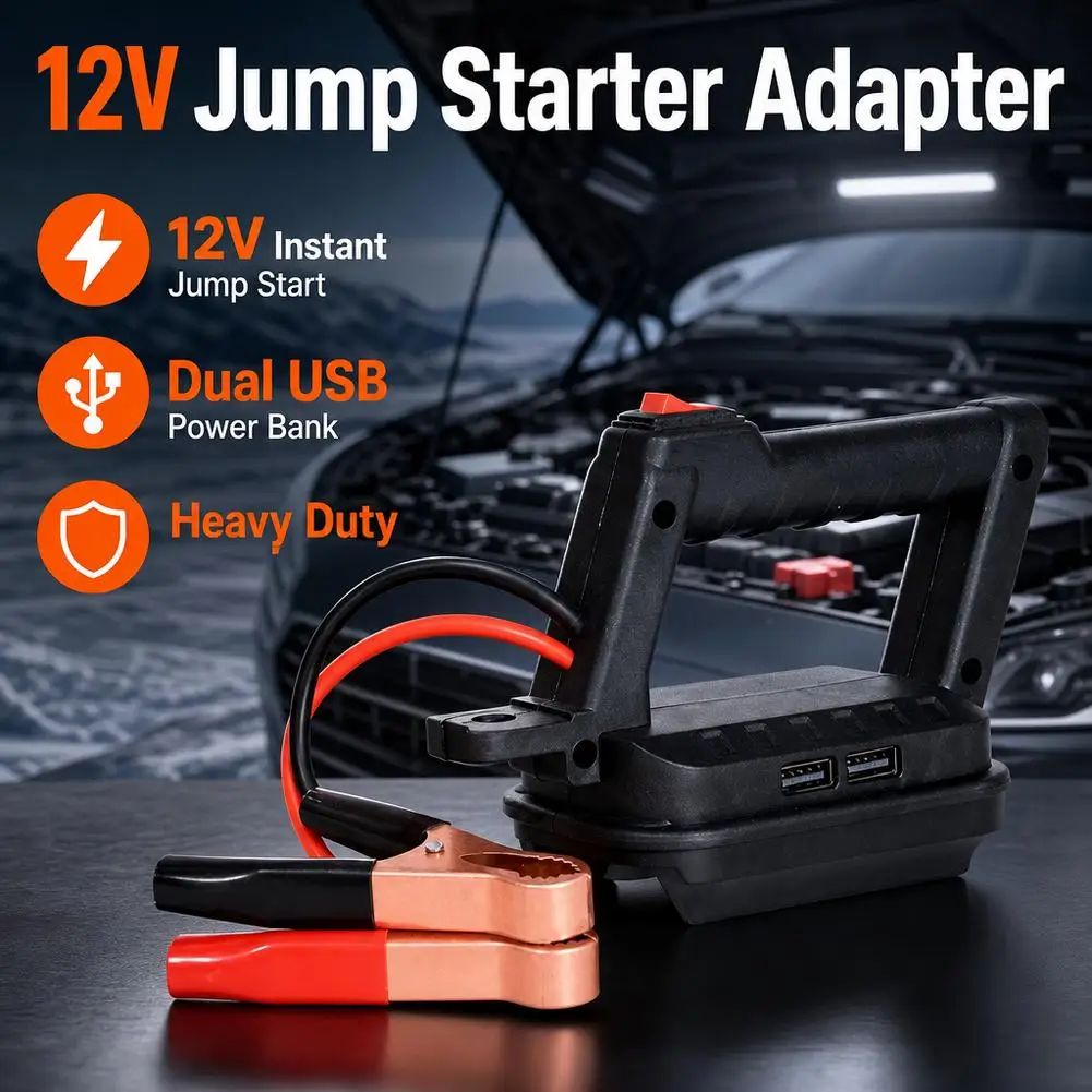 12V Car Jump Starter Adapter with Clamp For Makita Lithium Battery Booster Converter Portable Jump Starter Cable Car Accessories
