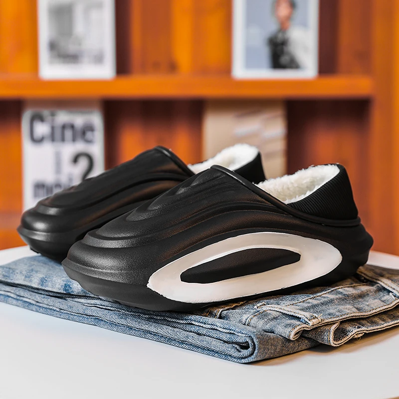 

YRZL Thermal Slippers for Men Winter Warm House Shoes with Thick Fuzzy Fleece Lining Indoor Outdoor Non-Slip Comfortable Sole