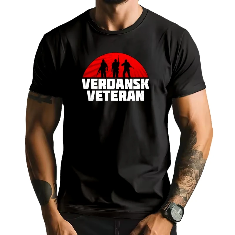 

COD Warzone Game Newest TShirt For Men Verdansk Veteran Round Neck Basic T Shirt Personalize Gift Clothes OutdoorWear 6XL