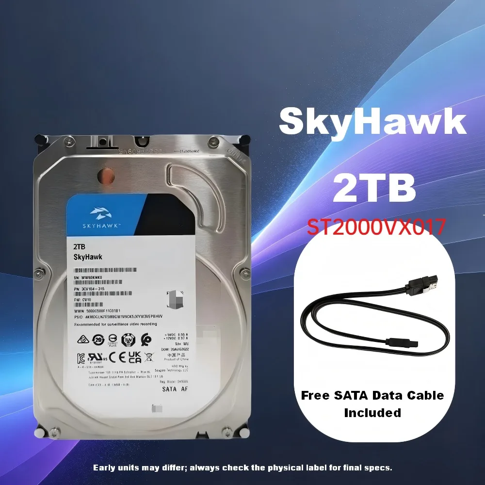 SkyHawk 2TB Surveillance HDD – ST2000VX017, 5400RPM, 256MB Cache, CMR