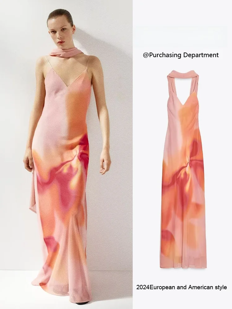 

Faionable Long Scarf Dr Bal Svel New Summer 2025 High Waist Evening Gown Floral Print Sexy Women's Clothing