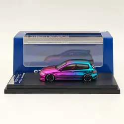 STREET WEAPON SW 1/64 for Civic EG6 Purple Diecast miniature Models Car Toy Limited Collection Auto Gift