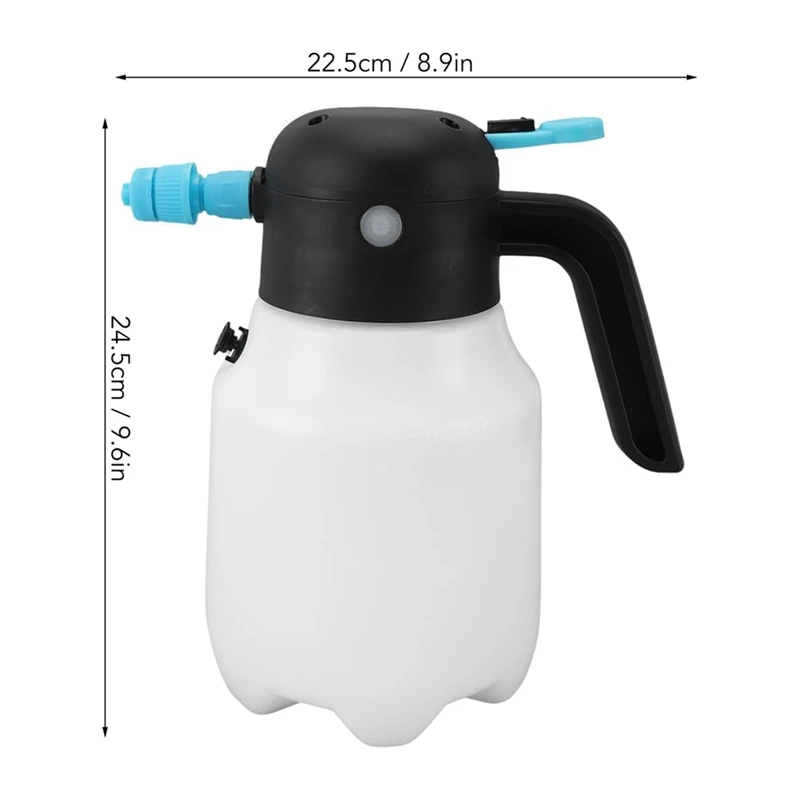 Pulverizador de espuma para coche eléctrico ABVJ-1.8L, rociador de espuma con batería de 2000Mah, rociador de espuma con bomba inalámbrica para riego