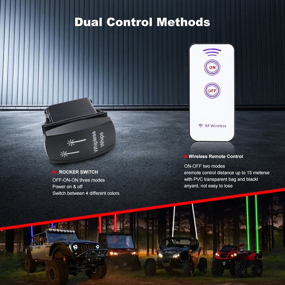 RGBW LED Zweeplichten Spot Beam Pod Lights 60W IP68 voor Polaris RZR Can-Am Maverick X3 Kawasaki