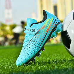 Professional Long Spike Soccer Shoes Boys Girls HOOK&LOOP Children's Football Shoes Light Non-slip Kids football Training Shoes