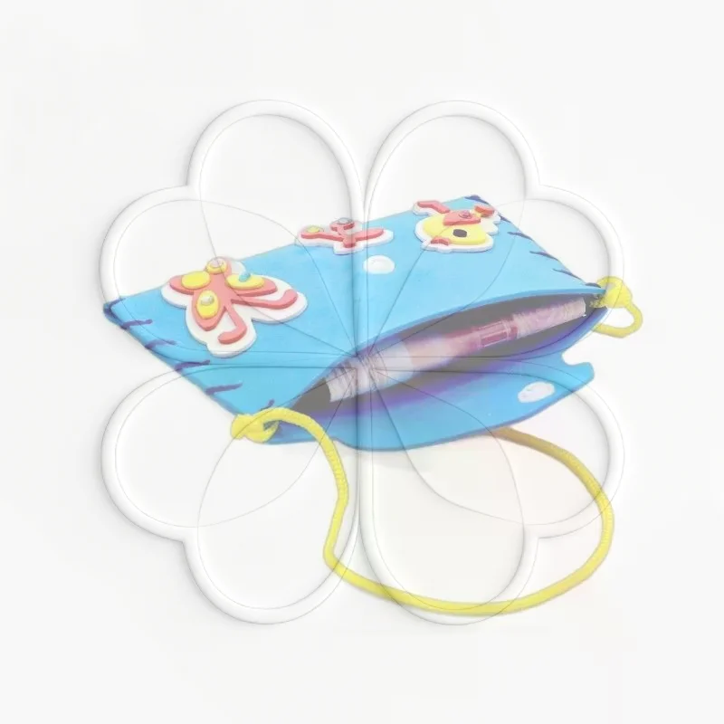 1/3/5/8PCS Kids Sewing Craft Kit DIY Cartoon EVA Wallet Handmade Educational Toy for Kids Party Favor Activity