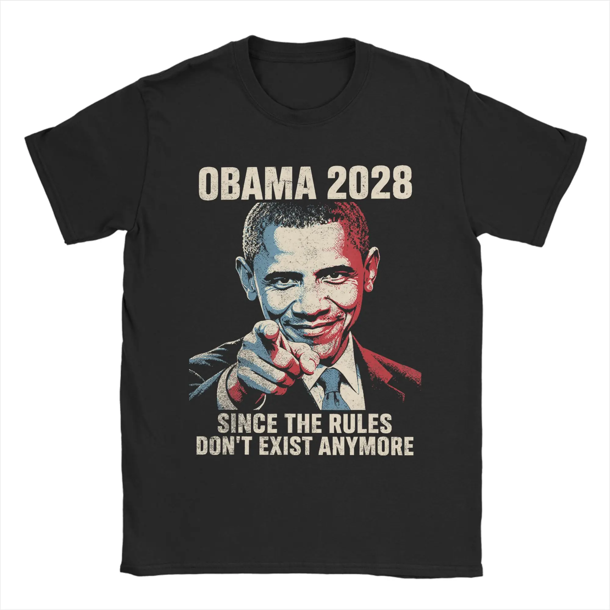 Streetwear T Shirt Obama 2028 Since Rules Don't Exist Anymore Pure Cotton T Shirts Tee Shirt for Men Summer Short Sleeve Tops