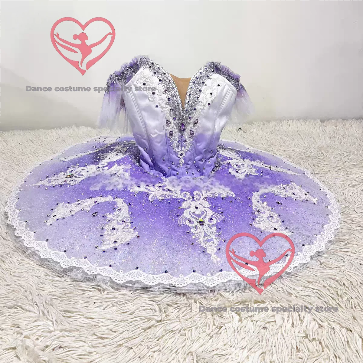 High-end custom purple gentle fairy doll ballet dress professional tutu competition GDC professional custom