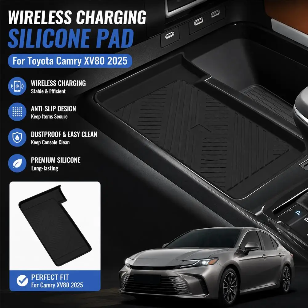For Toyota Camry XV80 2025 Wireless Charging Pad Interior Accessories Non-slip Pad Car Phone Charger Mat Protective Mat
