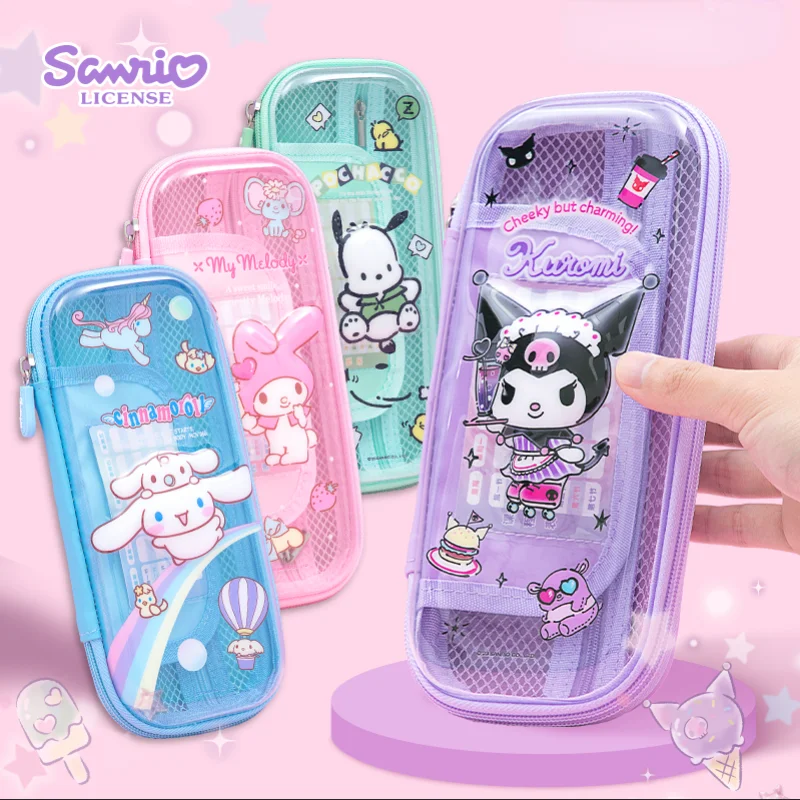 Kuromi My Melody Cinnamoroll Hello Kitty Melody Sanrio Large Capacity Pencil Case Pencil Box School Student Cute Japanese