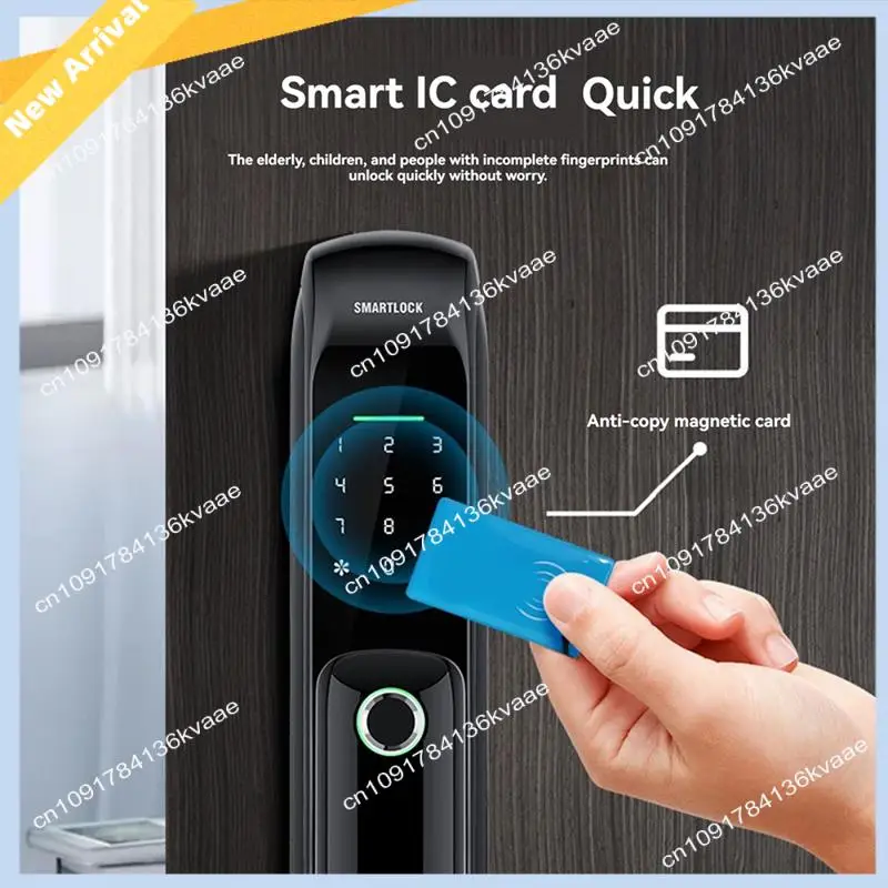 M01K 투야 스마트 도어락, 생체 지문, RFID 카드, 비밀번호, 키로 완전 자동 전자 도어락