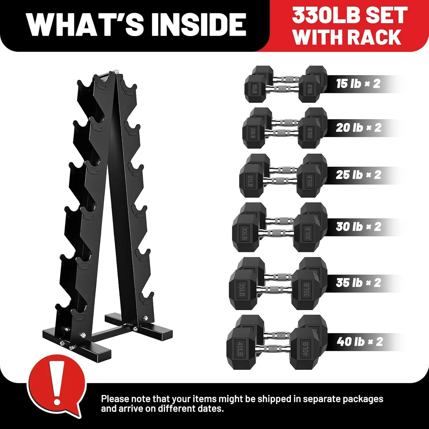 150-600lb Dumbbell Set with Rack, Rubber Encased Home Gym, Customized