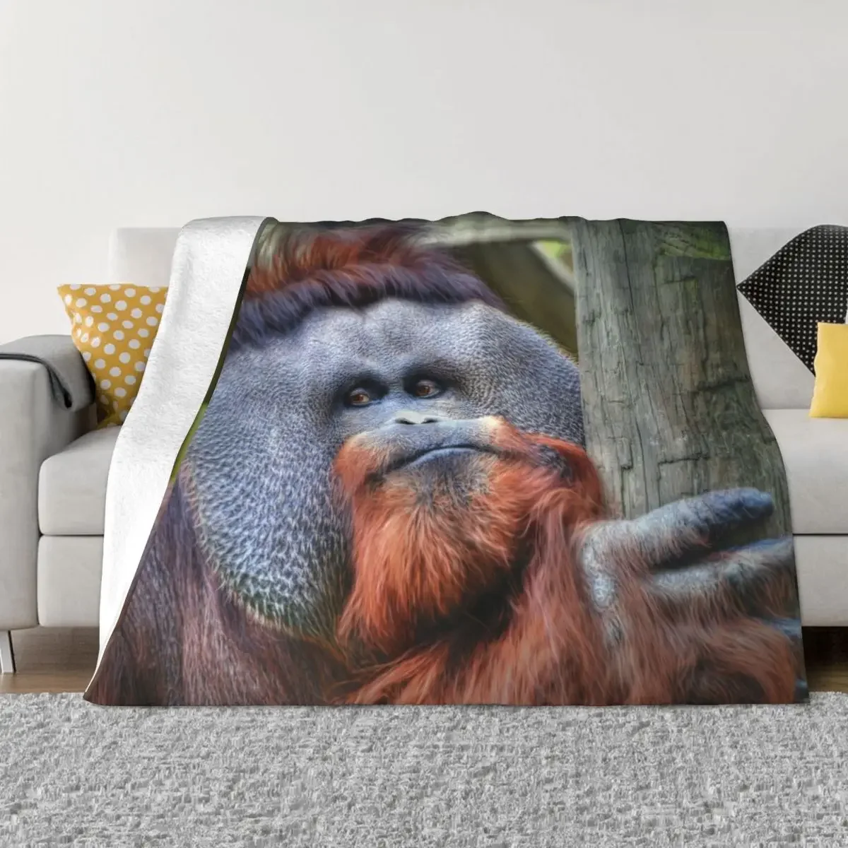 Orangutan Throw Blanket Decorative Throw Summer Multi-Purpose Blankets