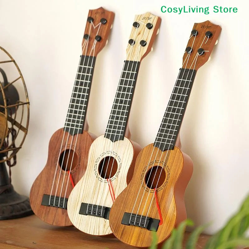 26/35cm Guitar Desktop Decoration 4 Strings Musical Instrument With Paddles Simulating Yukrili