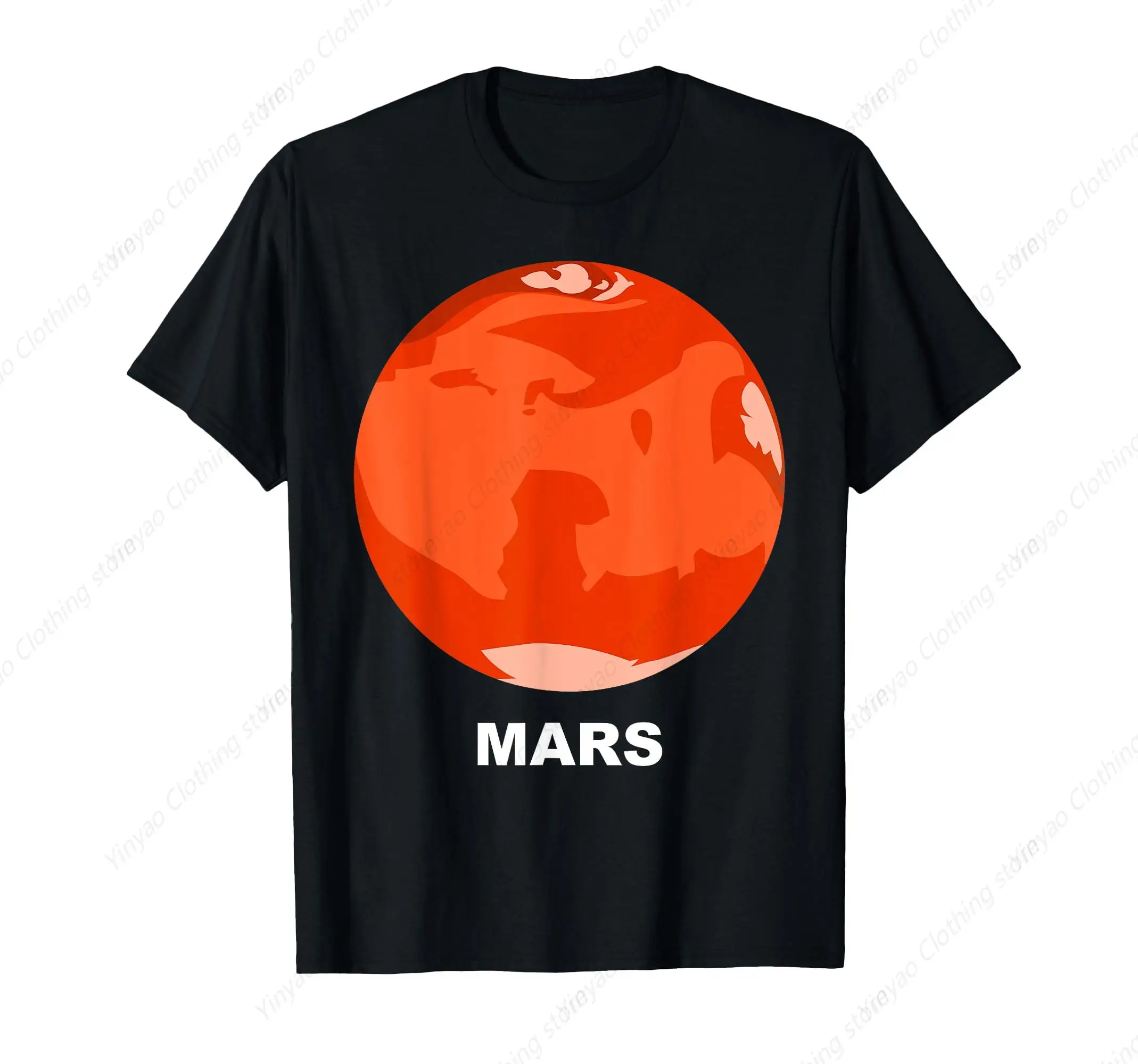 

Solar System Giant Planet Mars Clothing Men's and Women's T-shirts Cool Science Fiction Short Sleeves