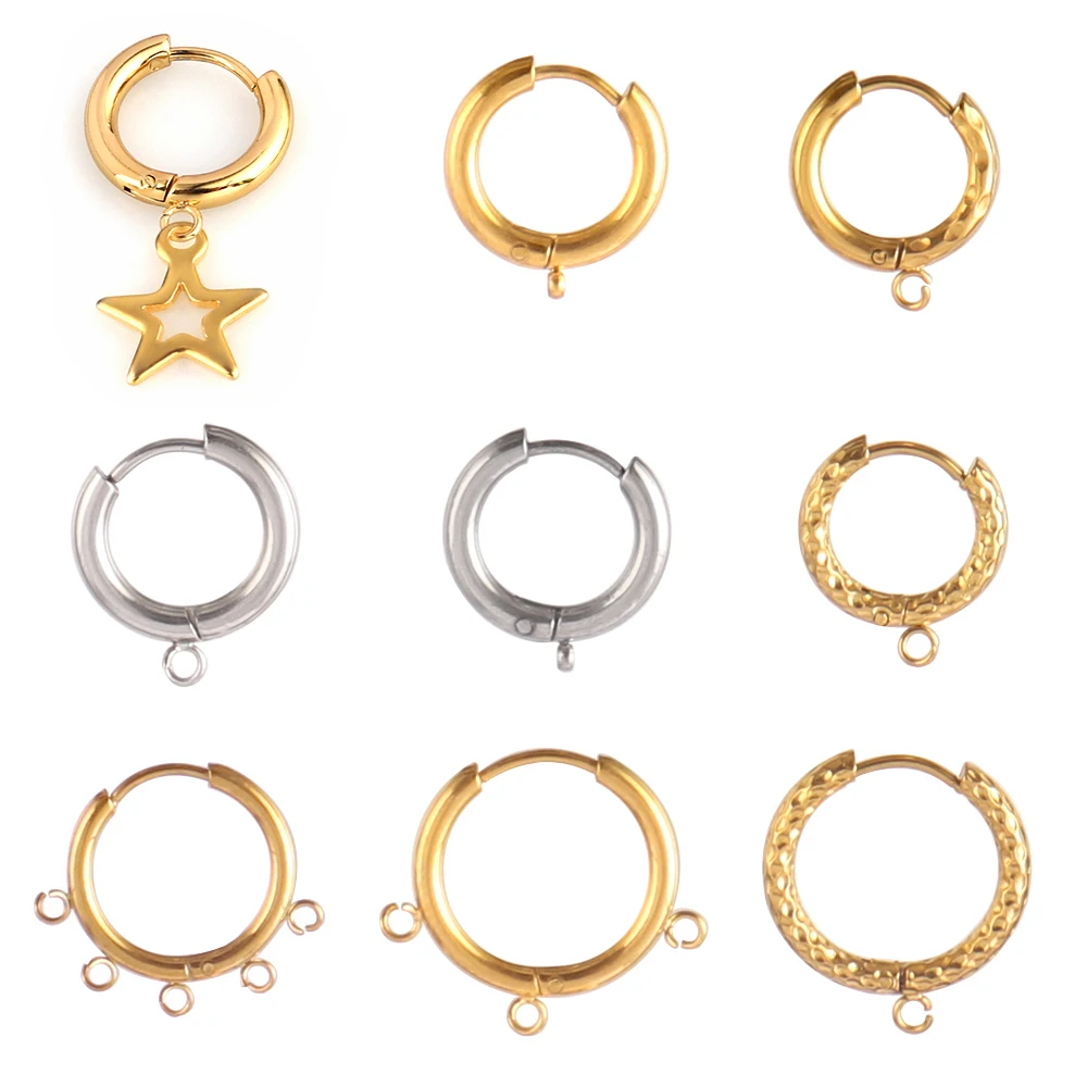 10 teile/los 316L Edelstahl DIY Ohrringe Hoop Ohrring Passend Basis Für DIY Schmuck Ohrringe Von Lieferungen Zubehör