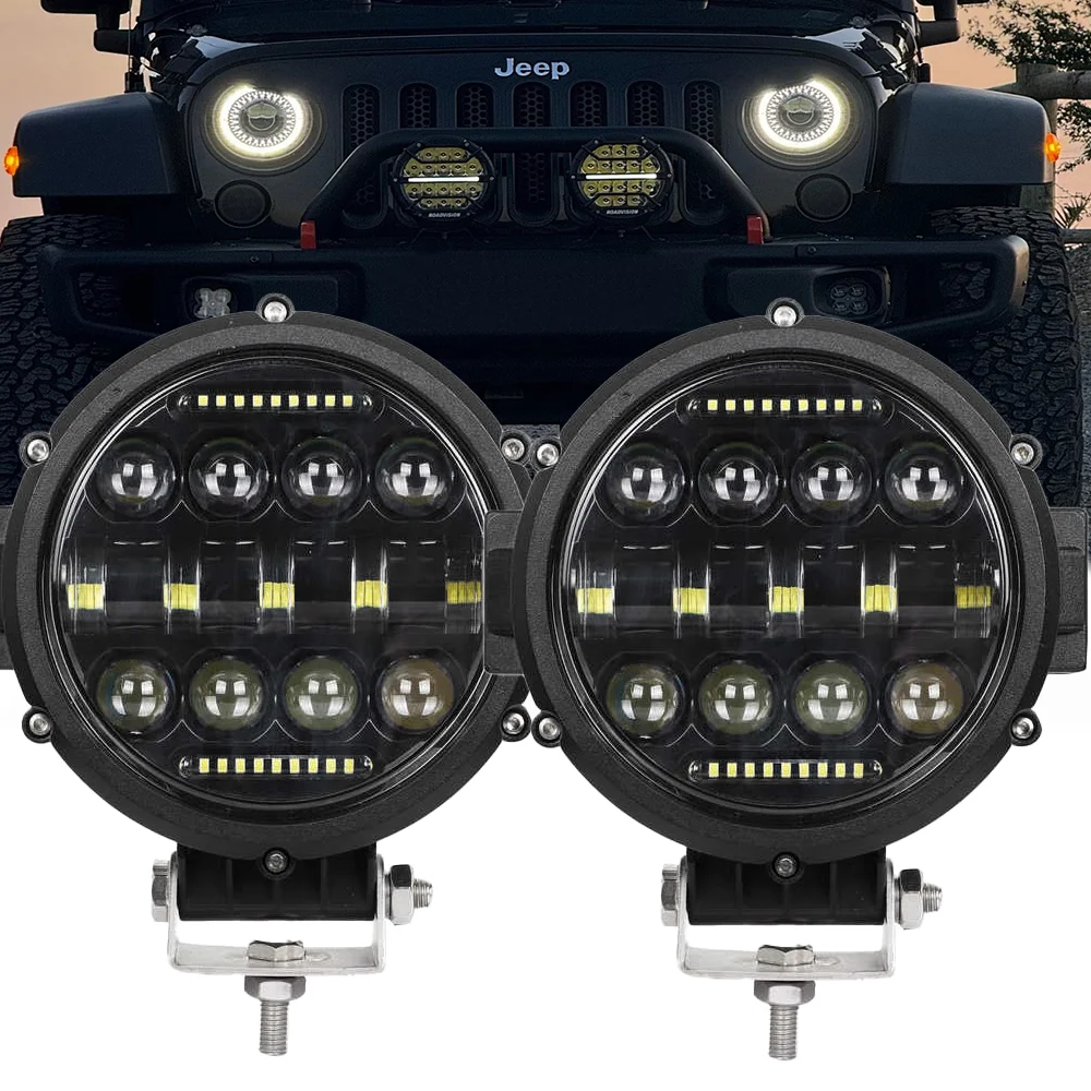 

7inch LED Off Road Ights Headlight Daytime Driving Spotlight 4x4 Motorcycle Len Off Road Truck ATV SUV Lamp